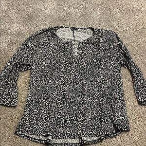 Ava & Grace Monochrome Animal Print Blouse